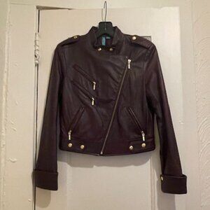 NWOT Like New Truth and Pride Brown Bomber 100% Leather Buttery Jacket Size M